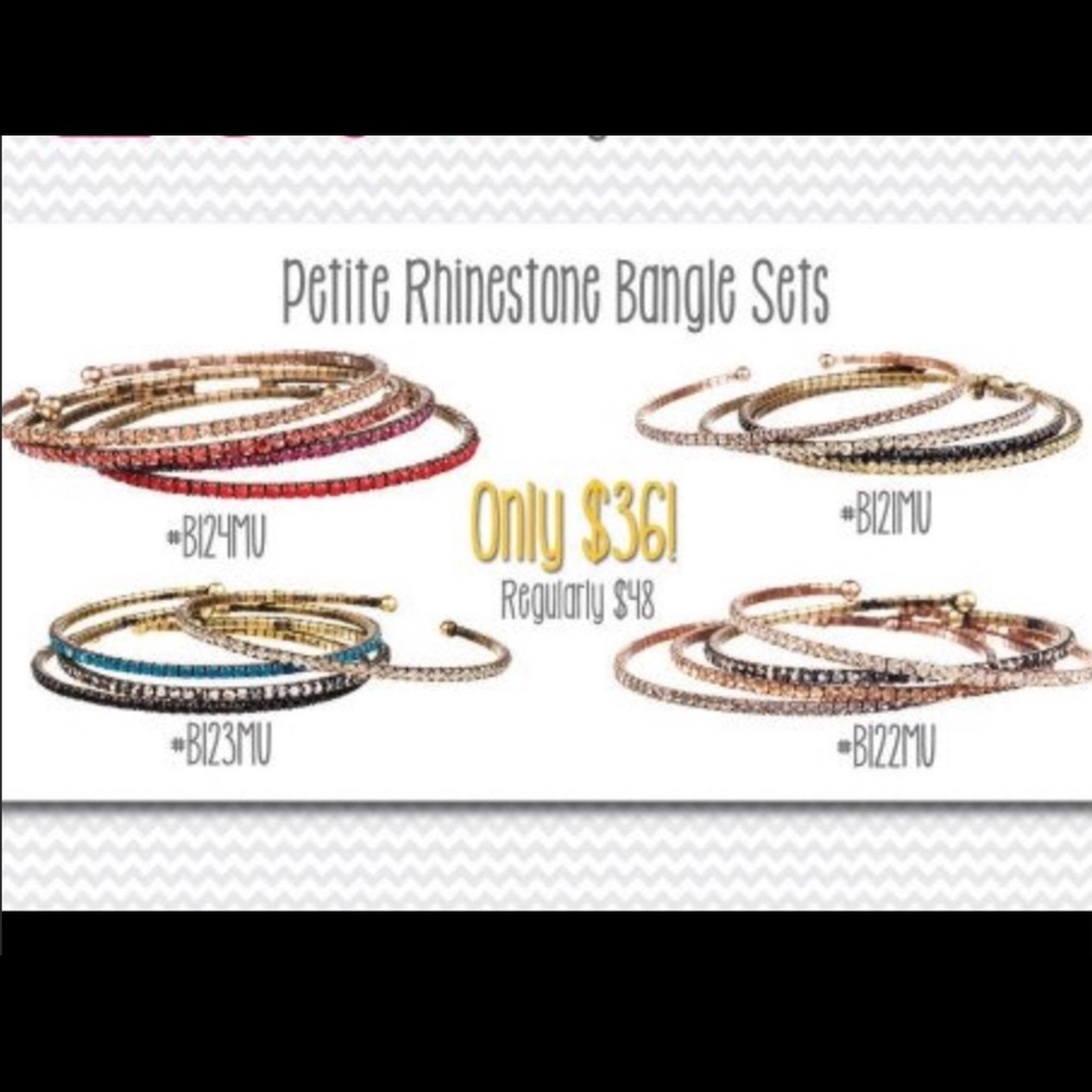🌸ISO🌸 C&I Petite Rhinestone Bangles Bracelets - Picture 2 of 9